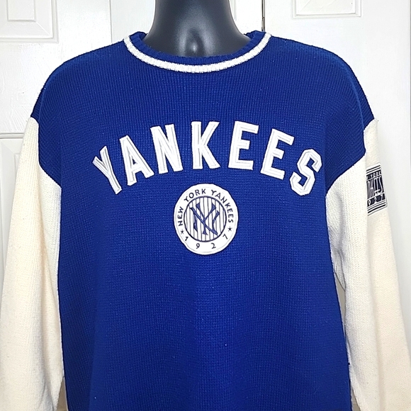 Cooperstown Collection by G III NY Yankees Crewneck Sweater XL Blue and White - Picture 2 of 7